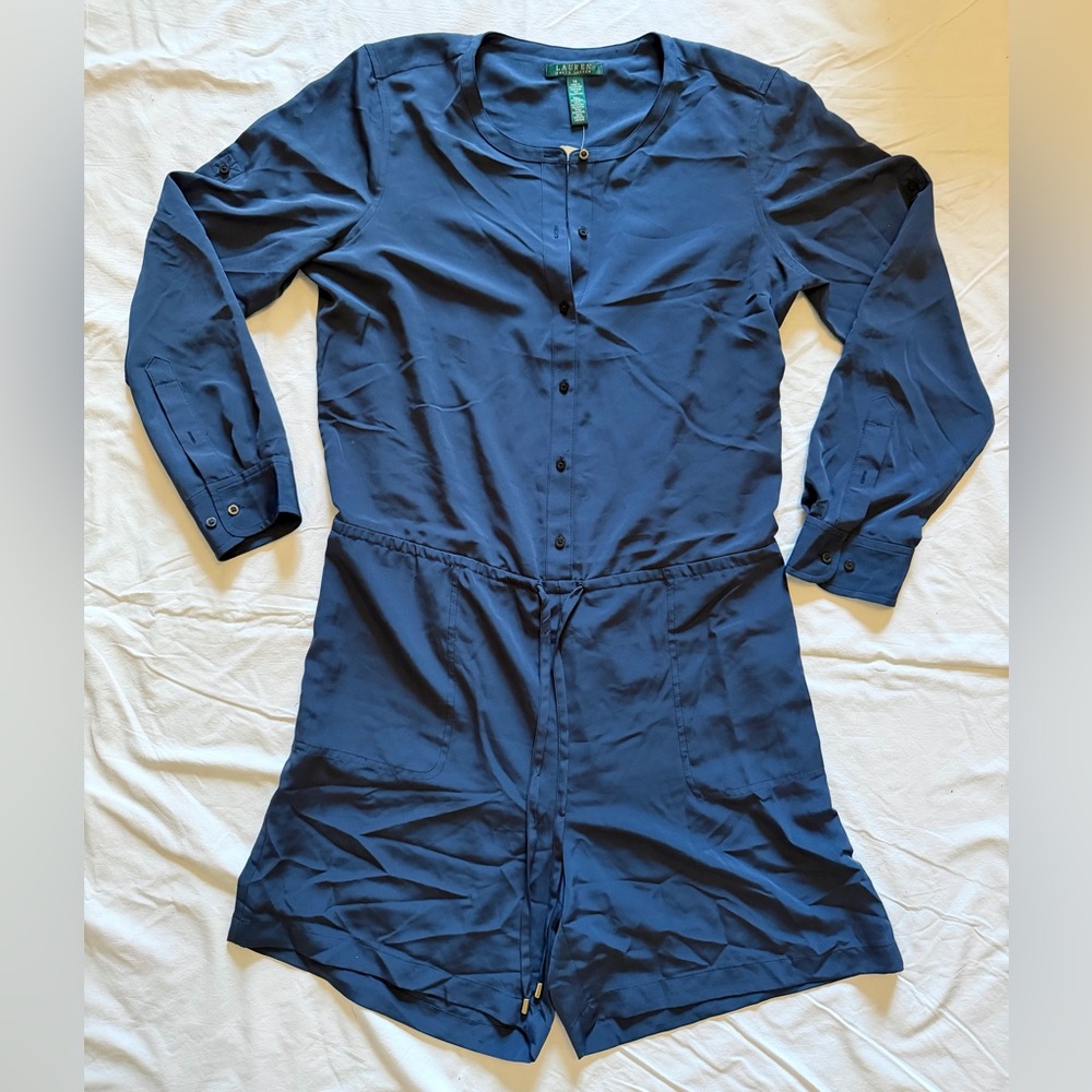 Lauren Ralph Lauren Navy Long Sleeved Romper
